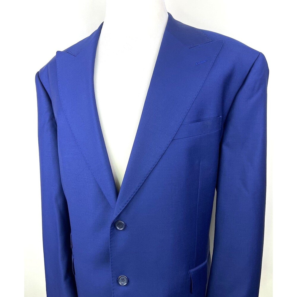 Berragamo Elegant Dino Filarte Super 110s Wool Blazer Royal Blue 2BTN Mens 50R